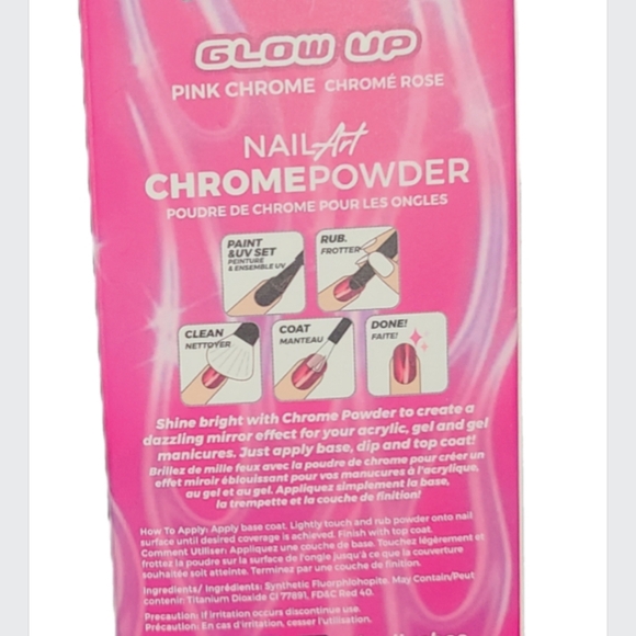 2/$12 Ioni Nail Art Chrome Powder Glow up Pink Chrome Back To School Nail Club - Picture 2 of 4